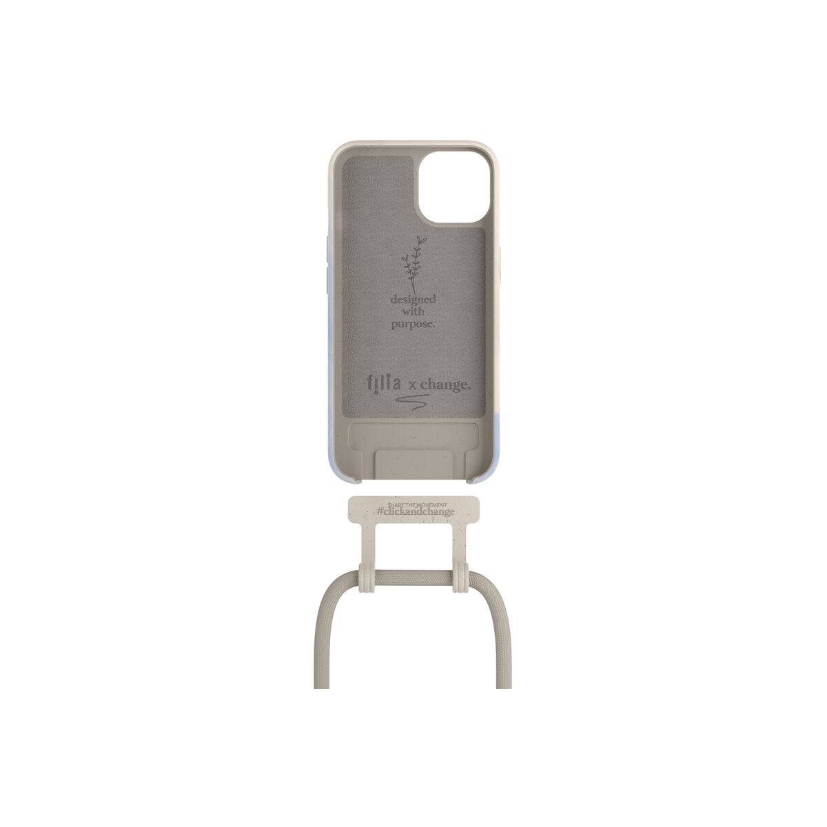 Woodcessories Change Case Filia for iPhone 14 Pro Max - Beige Blue / Biomaterial - iSTYLE HU