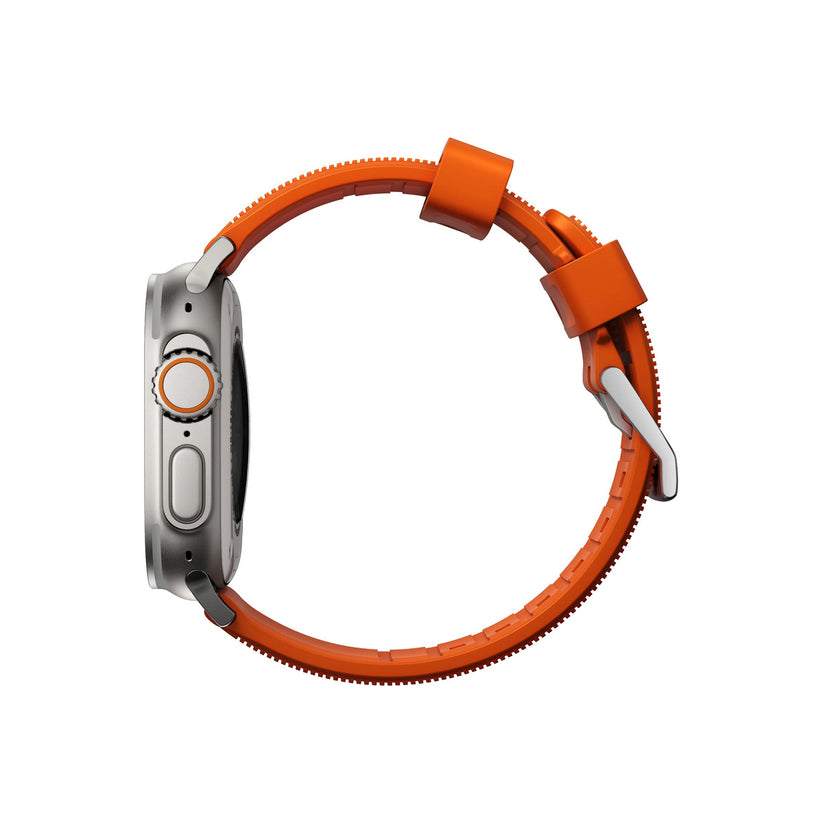 Nomad – Apple Watch Utlra Robosztus szíj ( 42/44/45/49 mm) - narancs/ezüst - iSTYLE HU