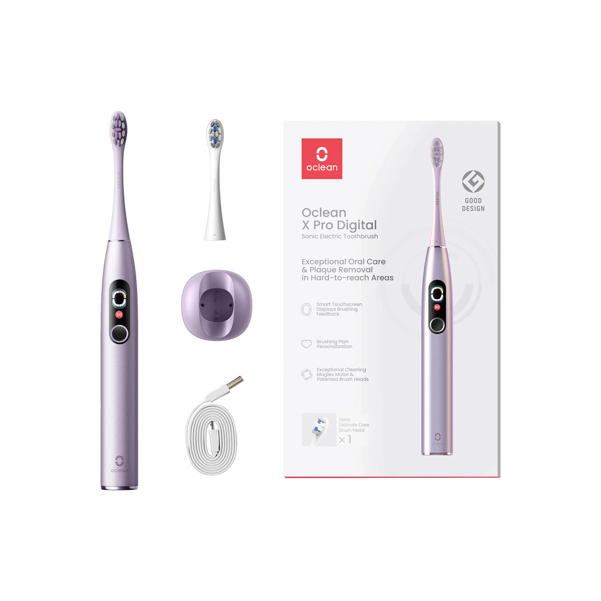 Oclean – X Pro Digital szónikus elektromos okos fogkefe - Lila - iSTYLE HU