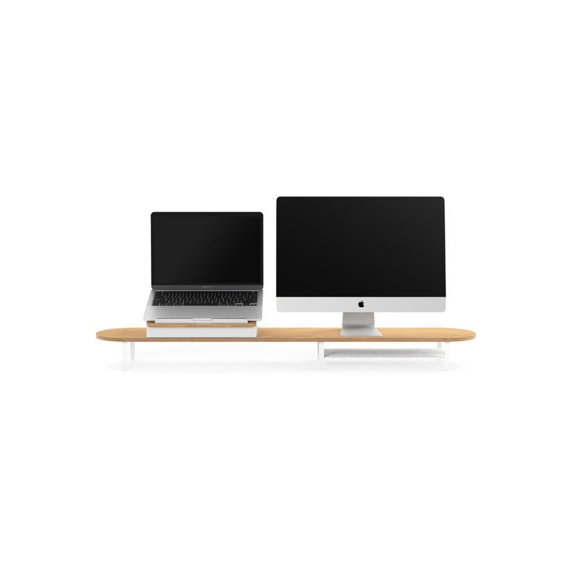 Woodcessories – Dupla Monitorálvány polccal - tölgy - iSTYLE HU