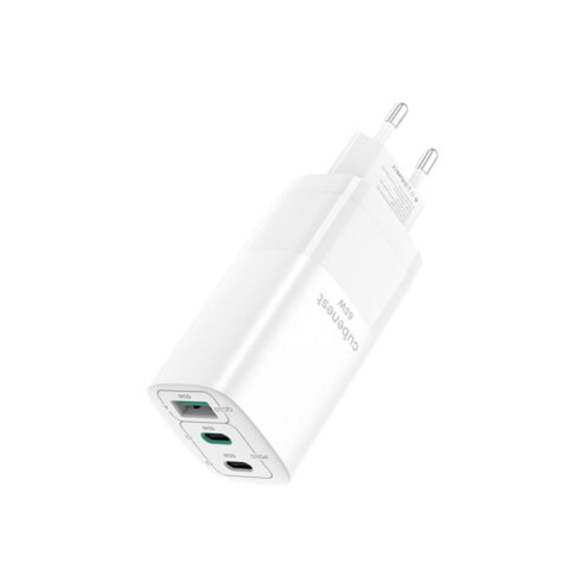 CubeNest – S3D0 - GaN PD 65W háromportos hálózati adapter - fehér - iSTYLE HU