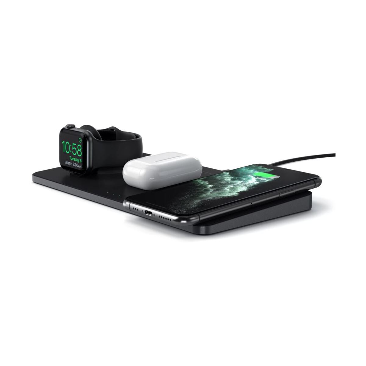Satechi – Trio Vezetéknélküli töltő (Apple Watch, Airpods, iPhone) - Fekete - iSTYLE HU