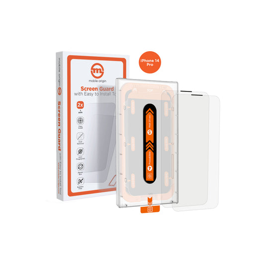 Mobile Origin – Kijelzővédő üveg (2 darab) - applikátorral - iPhone 14 Pro - iSTYLE HU