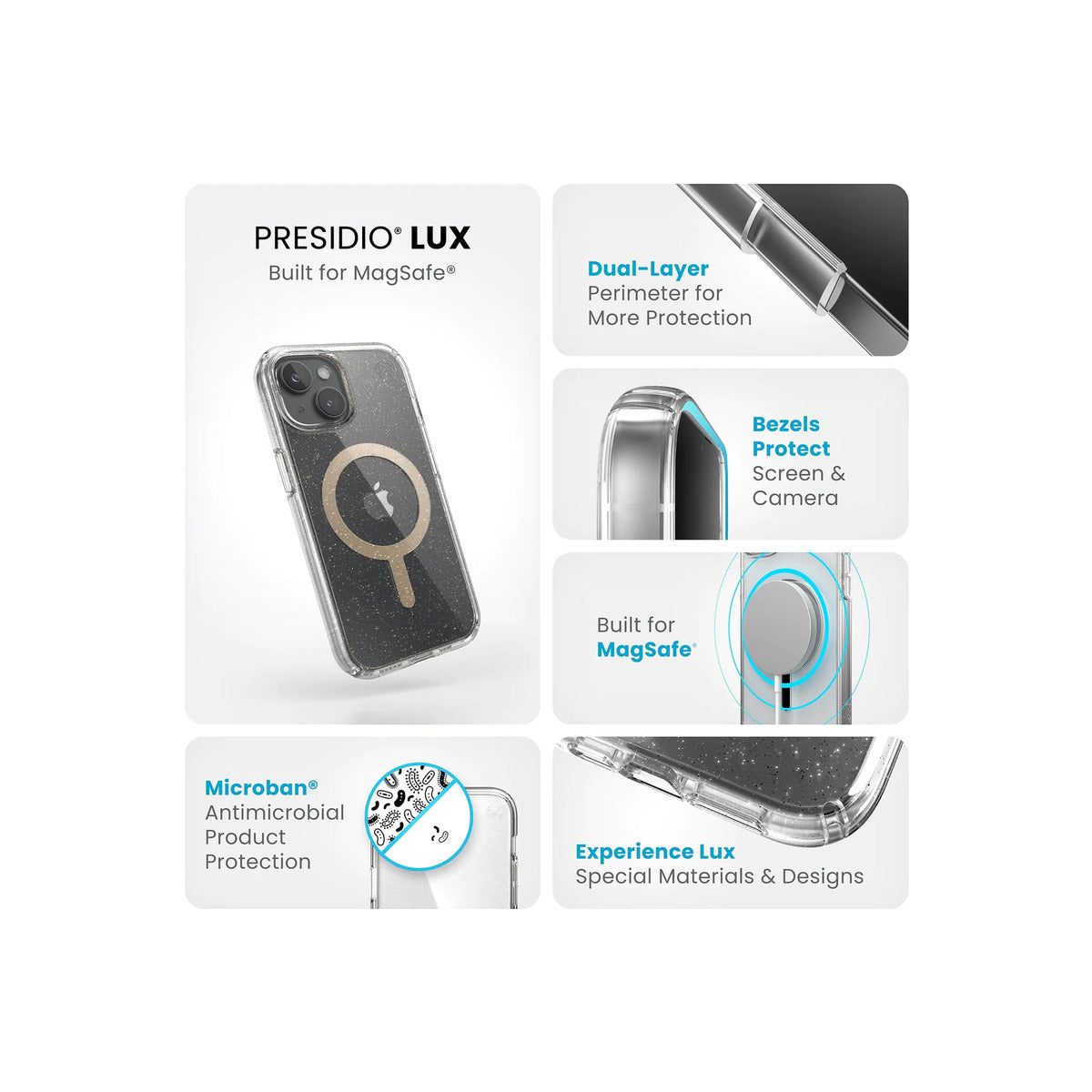 Speck – Presidio Lux (MagSafe kompatibilis) iPhone 15 / 14 / 13 tok - csillám - iSTYLE HU