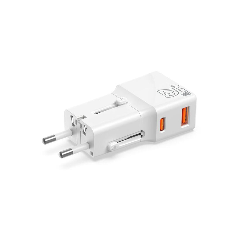 Mobile Origin – 25W-os utazó adapter (EU/US/UK/AU) - fehér - iSTYLE HU