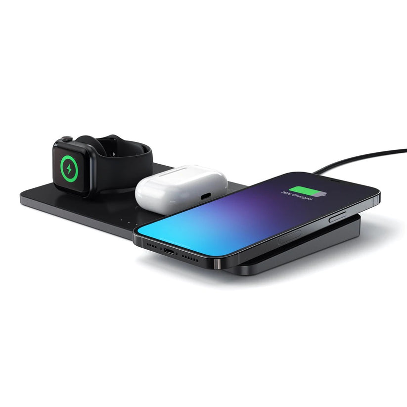 Satechi – Trio Vezetéknélküli töltő (Apple Watch, Airpods, iPhone) - Fekete - iSTYLE HU