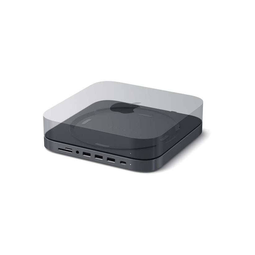 Satechi – Mac Mini Aluminium TYPE-C állvány és HUB - asztroszürke - iSTYLE HU