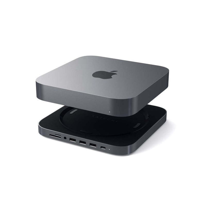 Satechi – Mac Mini Aluminium TYPE-C állvány és HUB - asztroszürke - iSTYLE HU
