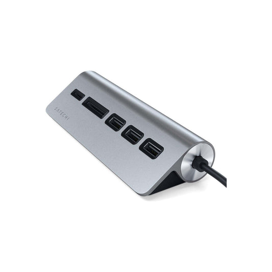 Satechi – TYPE-C Aluminum USB Hub és kártyaolvasó - asztroszürke - iSTYLE HU