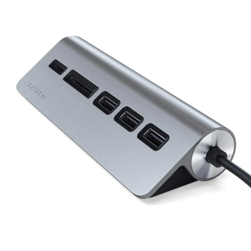 Satechi – TYPE-C Aluminum USB Hub és kártyaolvasó - asztroszürke - iSTYLE HU