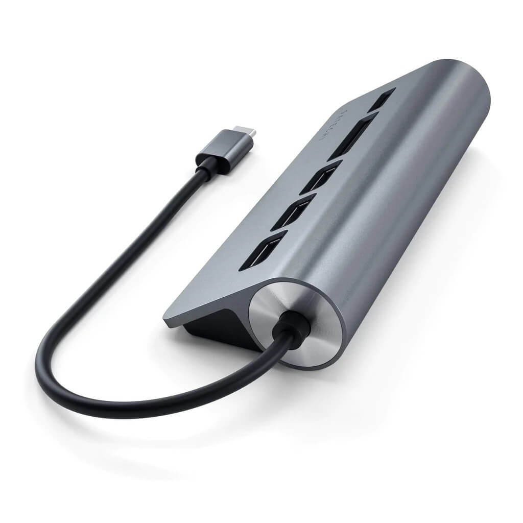 Satechi – TYPE-C Aluminum USB Hub és kártyaolvasó - asztroszürke - iSTYLE HU