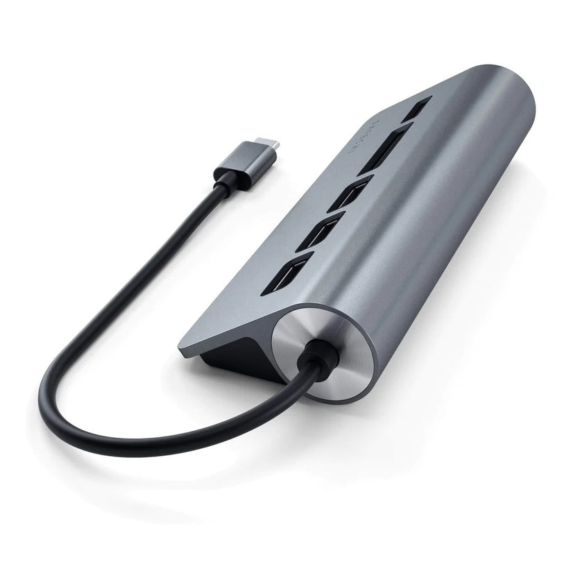 Satechi – TYPE-C Aluminum USB Hub és kártyaolvasó - asztroszürke - iSTYLE HU