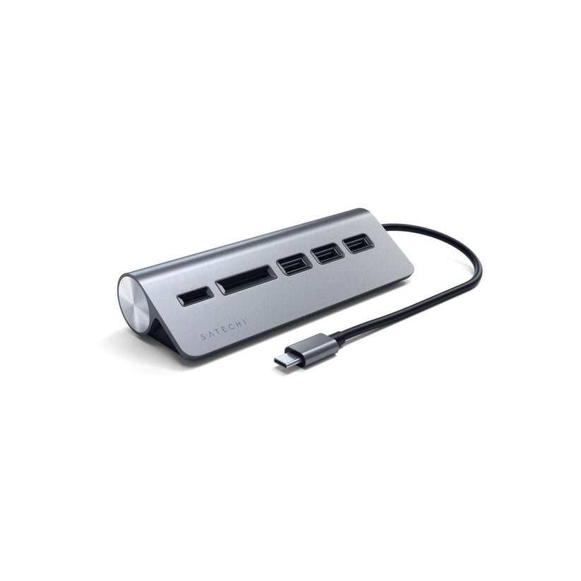 Satechi – TYPE-C Aluminum USB Hub és kártyaolvasó - asztroszürke - iSTYLE HU