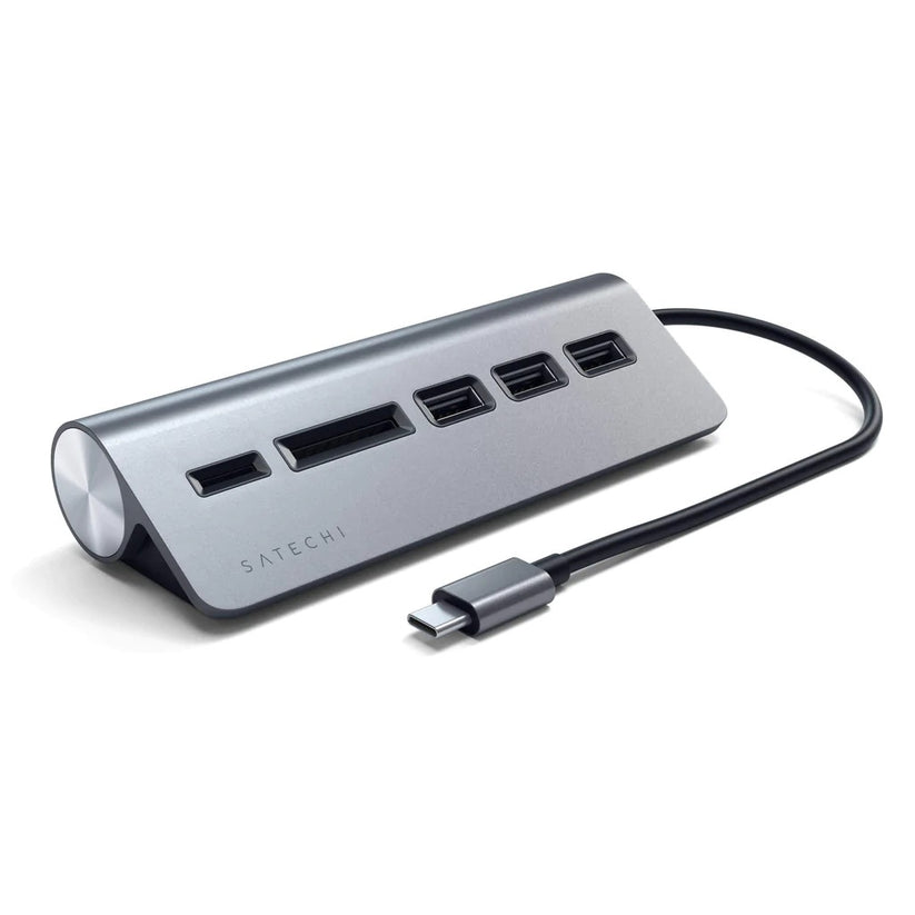 Satechi – TYPE-C Aluminum USB Hub és kártyaolvasó - asztroszürke - iSTYLE HU