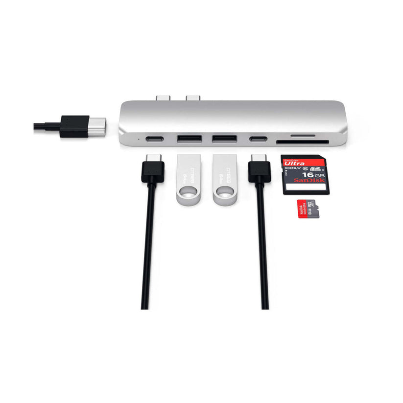 Satechi - Aluminium Type-C Pro Hub adapter - Ezüst - iSTYLE HU