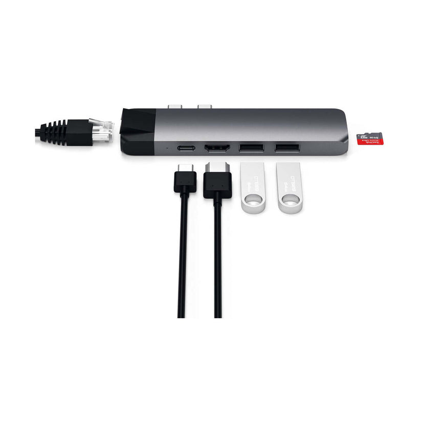 Satechi – Type-C Pro Hub Ethernet porttal és 4K HDMI porttal - Asztroszürke - iSTYLE HU