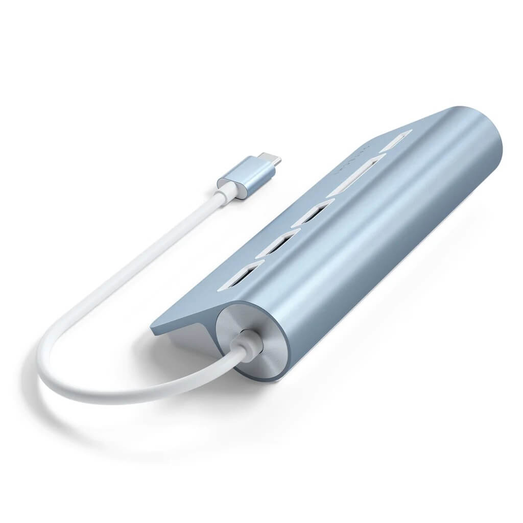 Satechi – Aluminium Type-C USB Hub (3x USB 3.0,MicroSD) - Blue - iSTYLE HU