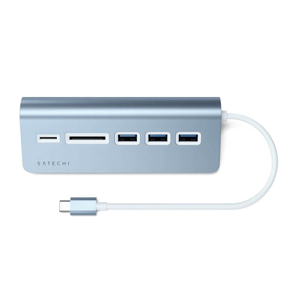 Satechi – Aluminium Type-C USB Hub (3x USB 3.0,MicroSD) - Blue - iSTYLE HU