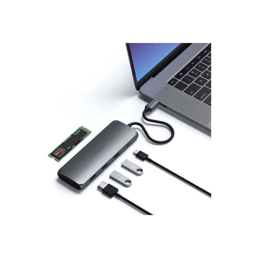Satechi – Aluminium USB-C Hybrid Multiport adapter - asztroszürke - iSTYLE HU