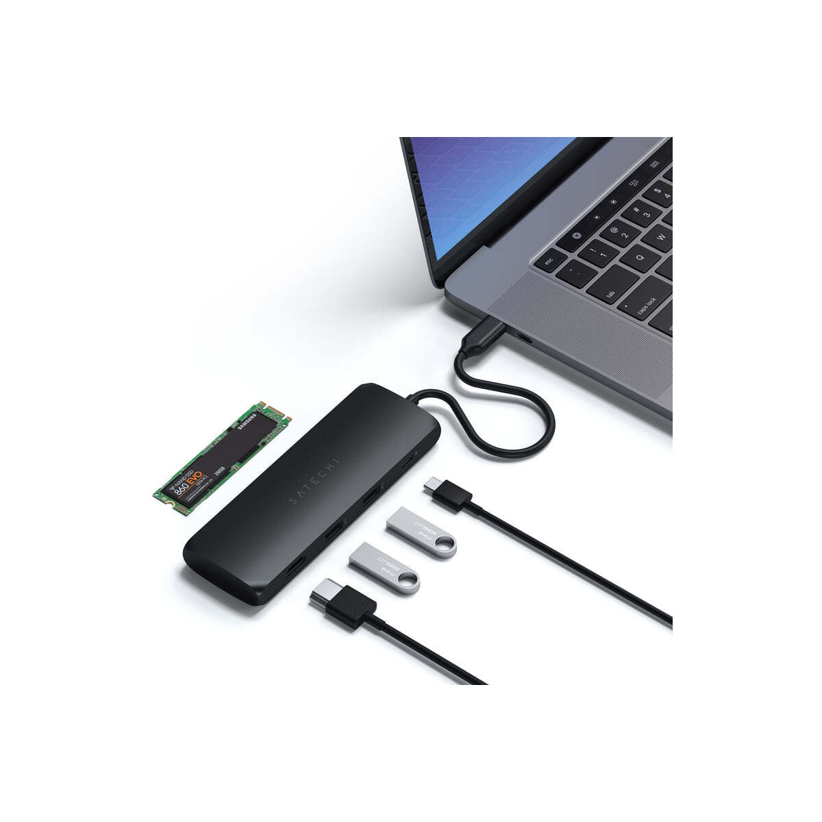 Satechi – Aluminium USB-C Hybrid Multiport adapter - fekete - iSTYLE HU