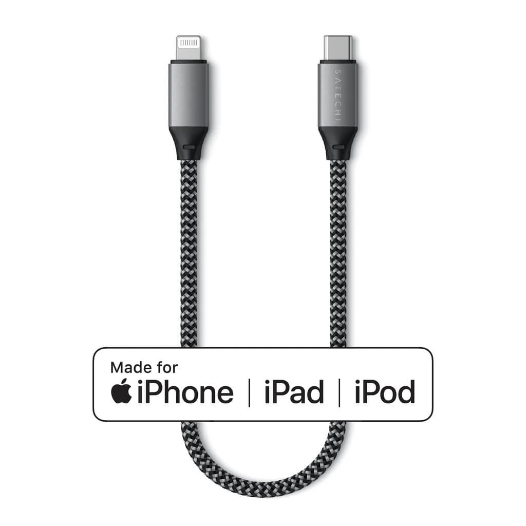 Satechi – USB-C - Lightning kábel (25 cm) - Asztroszürke - iSTYLE HU