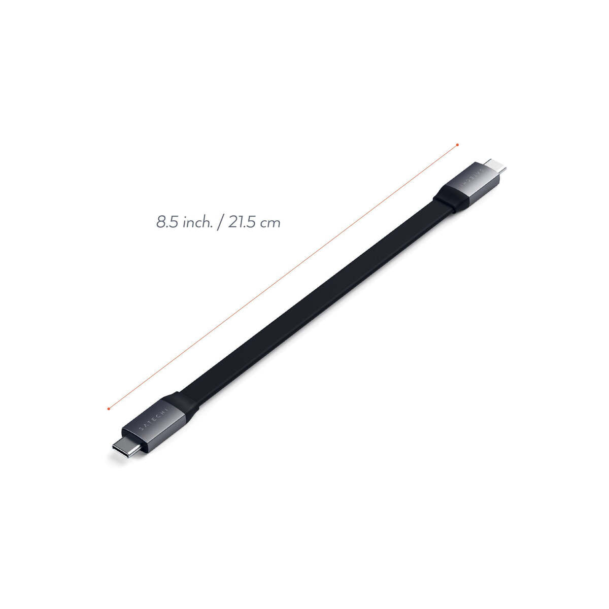 Satechi – 2. generációs lapos USB-C kábel (0.21m) -asztroszürke - iSTYLE HU