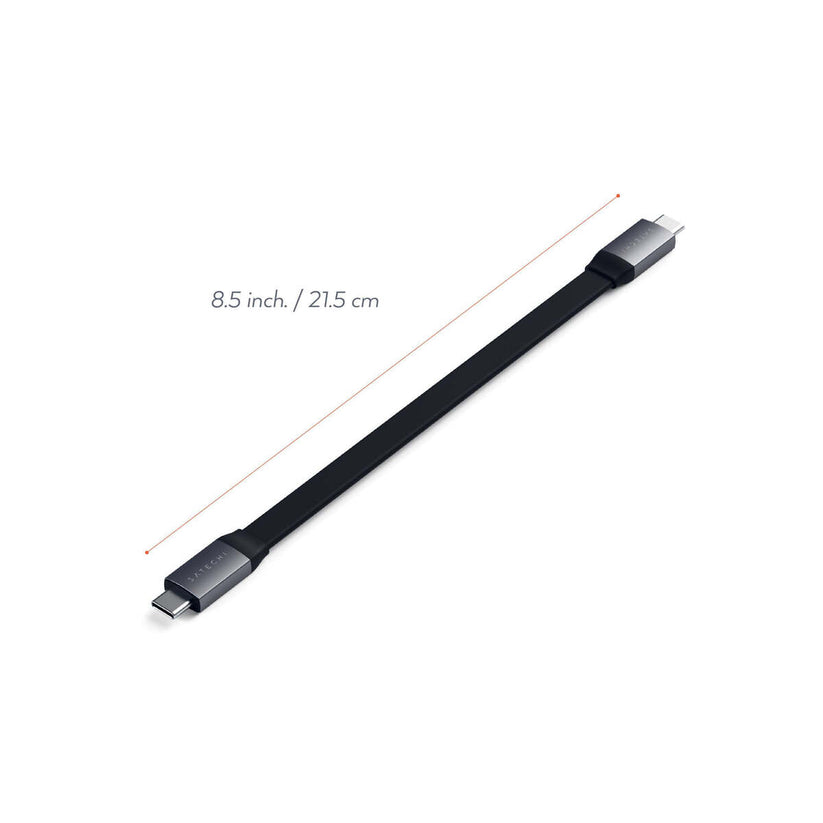 Satechi – 2. generációs lapos USB-C kábel (0.21m) -asztroszürke - iSTYLE HU