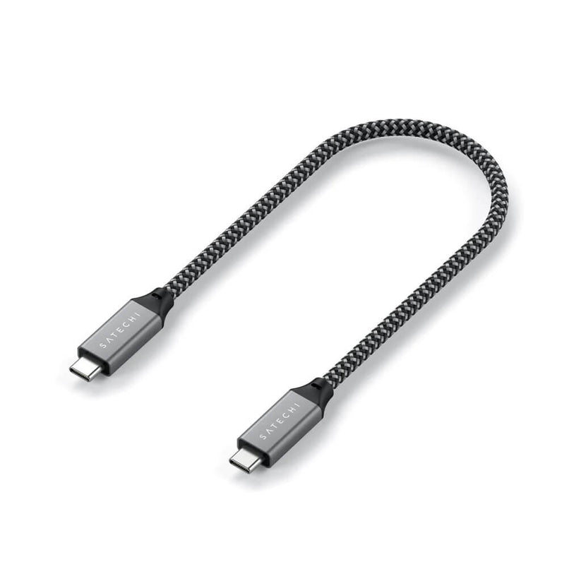 Satechi – USB4 C-To-C Braided Cable 40 Gbps 25cm - szürke - iSTYLE HU