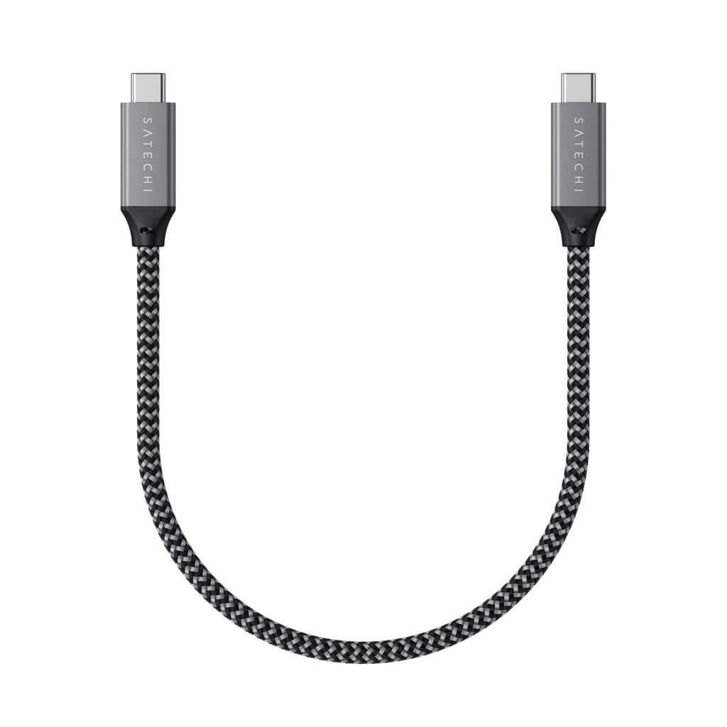 Satechi – USB4 C-To-C Braided Cable 40 Gbps 25cm - szürke - iSTYLE HU