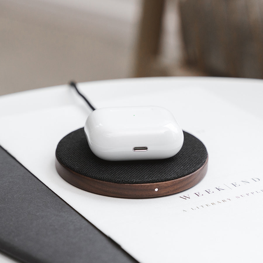 Woodcessories EcoPad for All Wireless Enabled Devices - Walnut/Fabric - iSTYLE HU