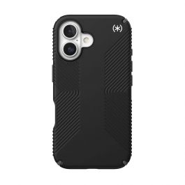 Speck Presidio Grip tok iPhone 16-hoz — Fekete/Palaszürke/Fehér