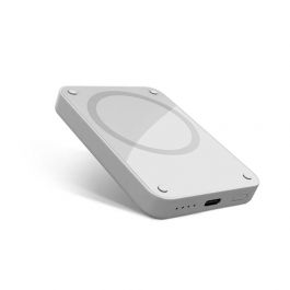 iStyle 4200mAh Magnetic Wireless Power Bank MagSafe compatible - light grey