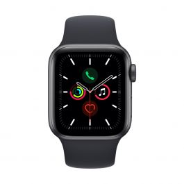 Apple Watch SE GPS, 40 mm-es asztroszürke aluminium tok, éjfekete sportszíj
