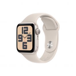 Apple Watch SE GPS – 40 mm-es csillagfény alumíniumtok, csillagfény sportszíj - S/M
