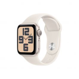 Apple Watch SE (2024) GPS – 40 mm-es csillagfény alumíniumtok, csillagfény sportszíj - S/M