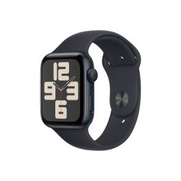 Apple Watch SE GPS – 44 mm-es éjfekete alumíniumtok, éjfekete sportszíj - M/L