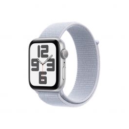 Apple Watch SE (2024) GPS – 40 mm-es ezüst alumíniumtok, fakókék sportpánt