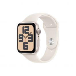 Apple Watch SE (2024) GPS – 44 mm-es csillagfény alumíniumtok, csillagfény sportszíj - M/L