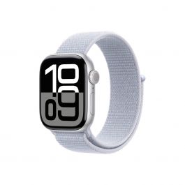 Apple Watch Series 10 GPS – 42 mm-es ezüst alumíniumtok, fakókék sportpánt