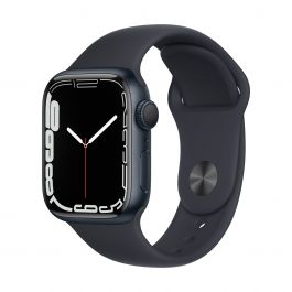 Apple Watch Series 7 GPS – 41 mm-es éjfekete alumíniumtok, éjfekete sportszíj