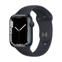 Apple Watch Series 7 GPS – 45 mm-es éjfekete alumíniumtok, éjfekete sportszíj