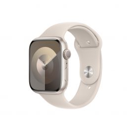 Apple Watch Series 9 GPS – 45 mm-es csillagfény alumíniumtok, csillagfény sportszíj - S/M