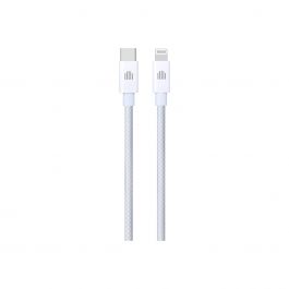 Dviced – USB-C - Lightning szőtt borítású töltőkábel, 1,25 m - fehér