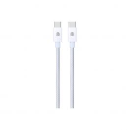 Dviced – USB-C - USB-C szőtt borítású töltőkábel, 1,25 m - fehér