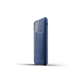 Mujjo Full Leather Wallet Case for iPhone 11 - Monaco Blue