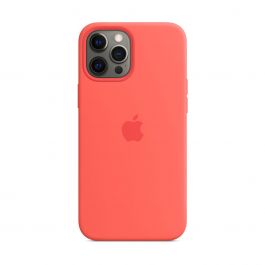 MagSafe-rögzítésű iPhone 12 Pro Max-szilikontok – pink citrus