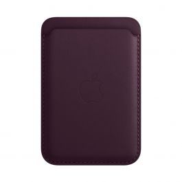 MagSafe-rögzítésű iPhone–bőrtárca – sötét meggypiros