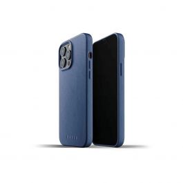 Mujjo – iPhone 13 Pro Max bőr tok - kék