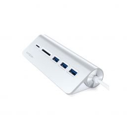 Satechi – TYPE-C Aluminum USB Hub és kártyaolvasó - ezüst