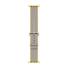 DEMO - Apple - 38 mm-es szőtt műanyag szíj - sárga-világosszürke, arany színű csattal